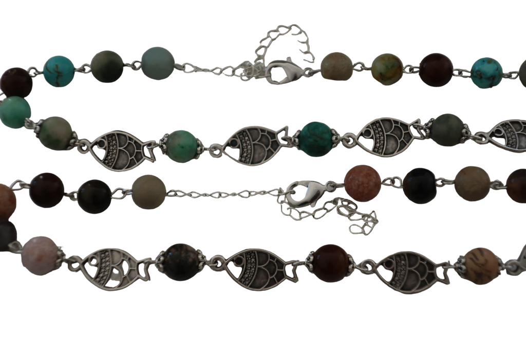 Beaded Fish Chain Choker