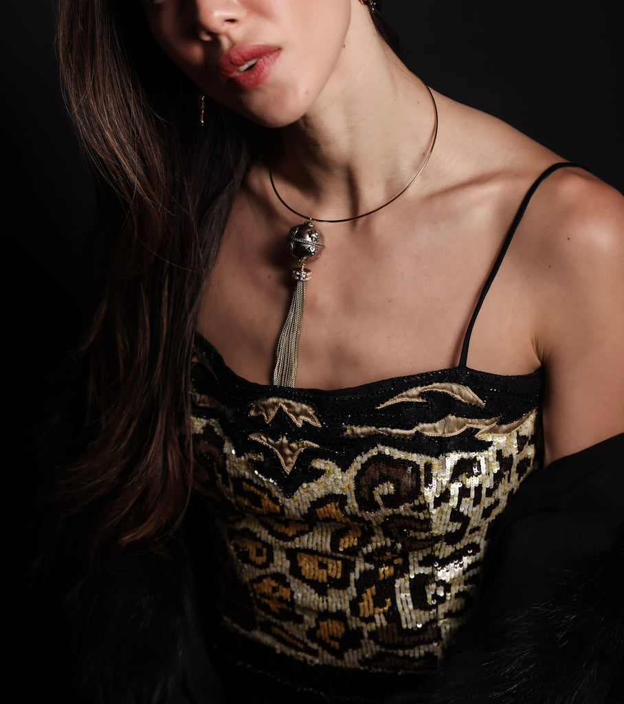 Mix Metal Tassel Necklace