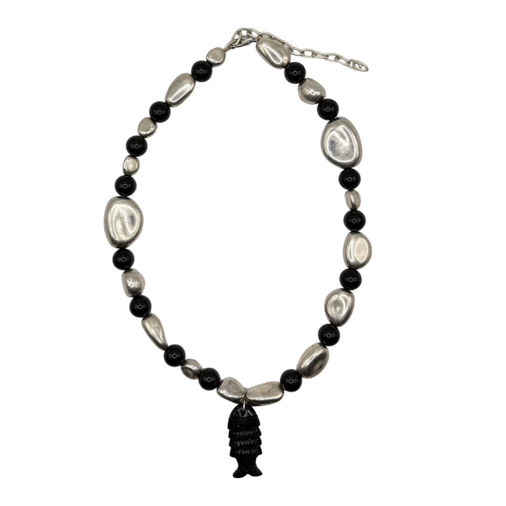 Stone Fish Pebble Necklace