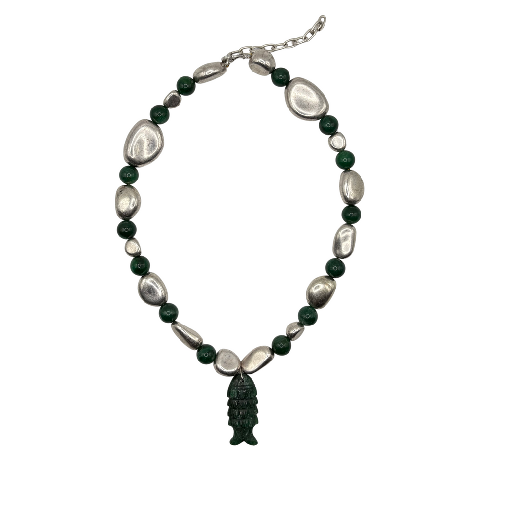 Stone Fish Pebble Necklace