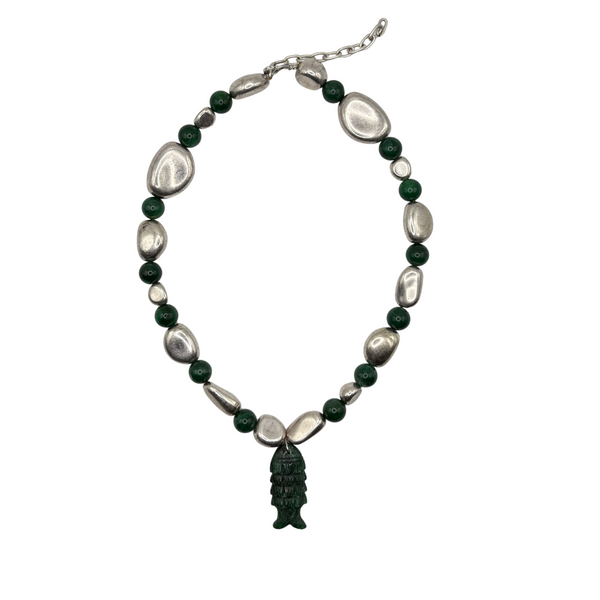 Stone Fish Pebble Necklace