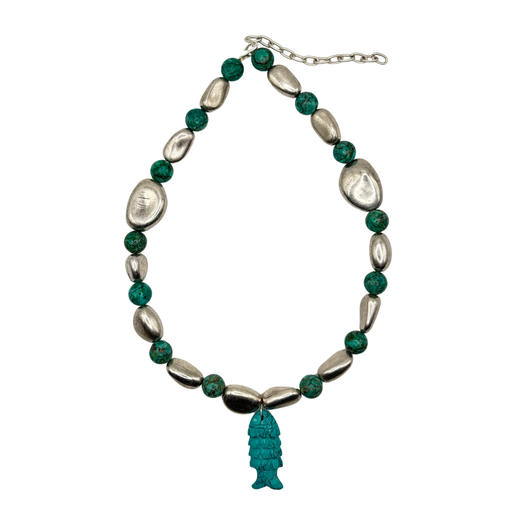 Stone Fish Pebble Necklace