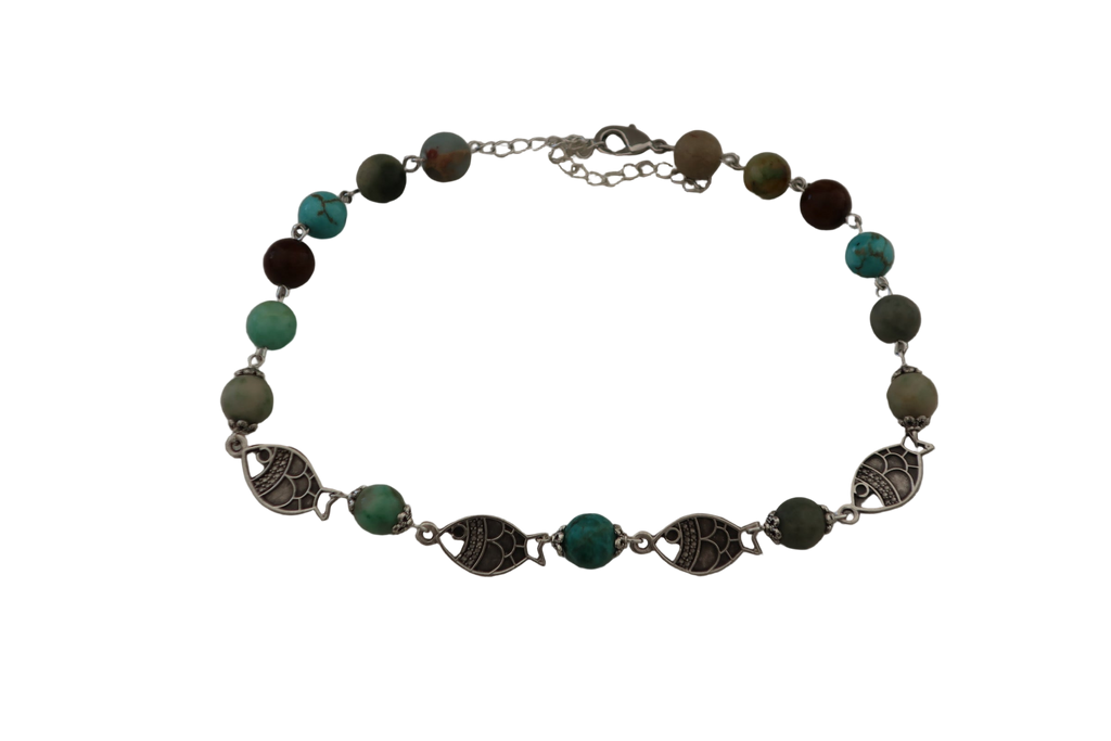 Beaded Fish Chain Choker