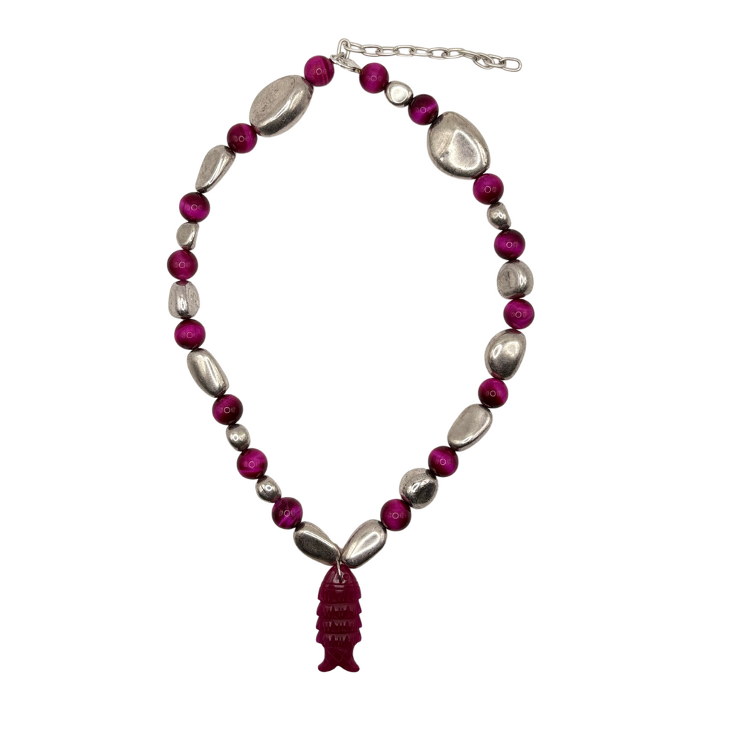 Stone Fish Pebble Necklace