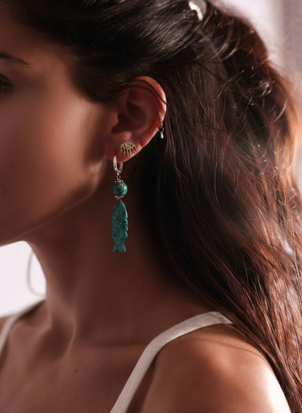 Turquiose Fish Earrings