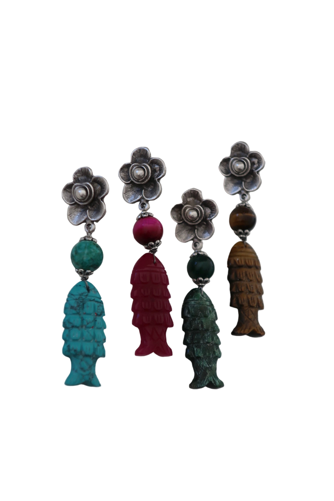 Fleur Stone Fish Earring