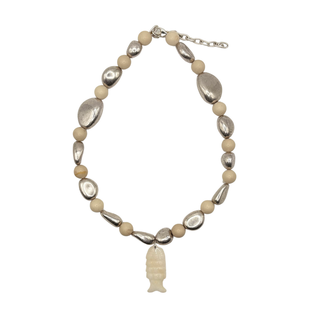 Stone Fish Pebble Necklace