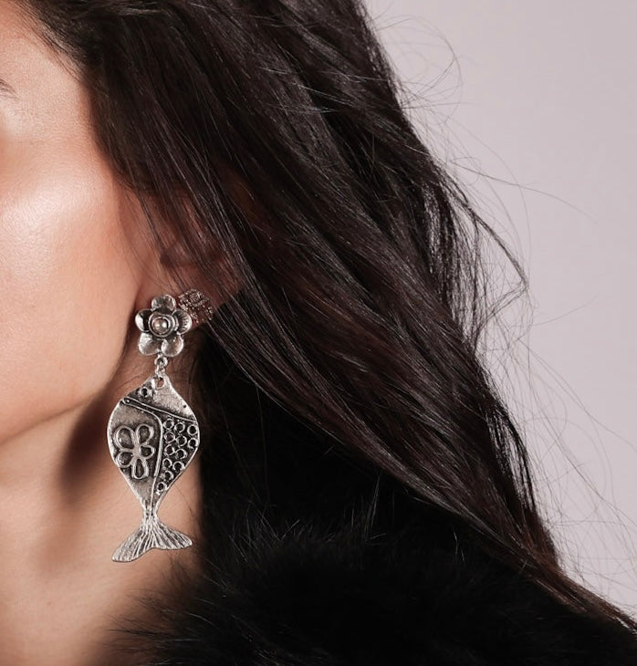 Fleur Fish Earrings