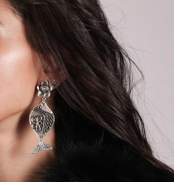 Fleur Fish Earrings