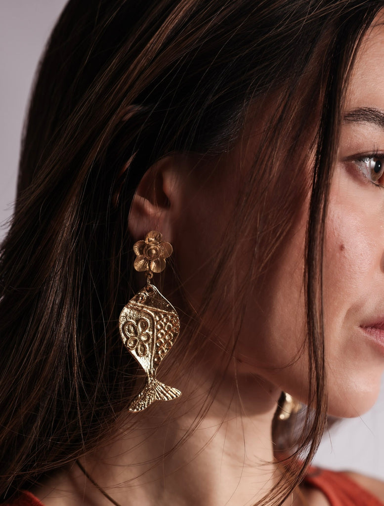 Fleur Fish Earrings