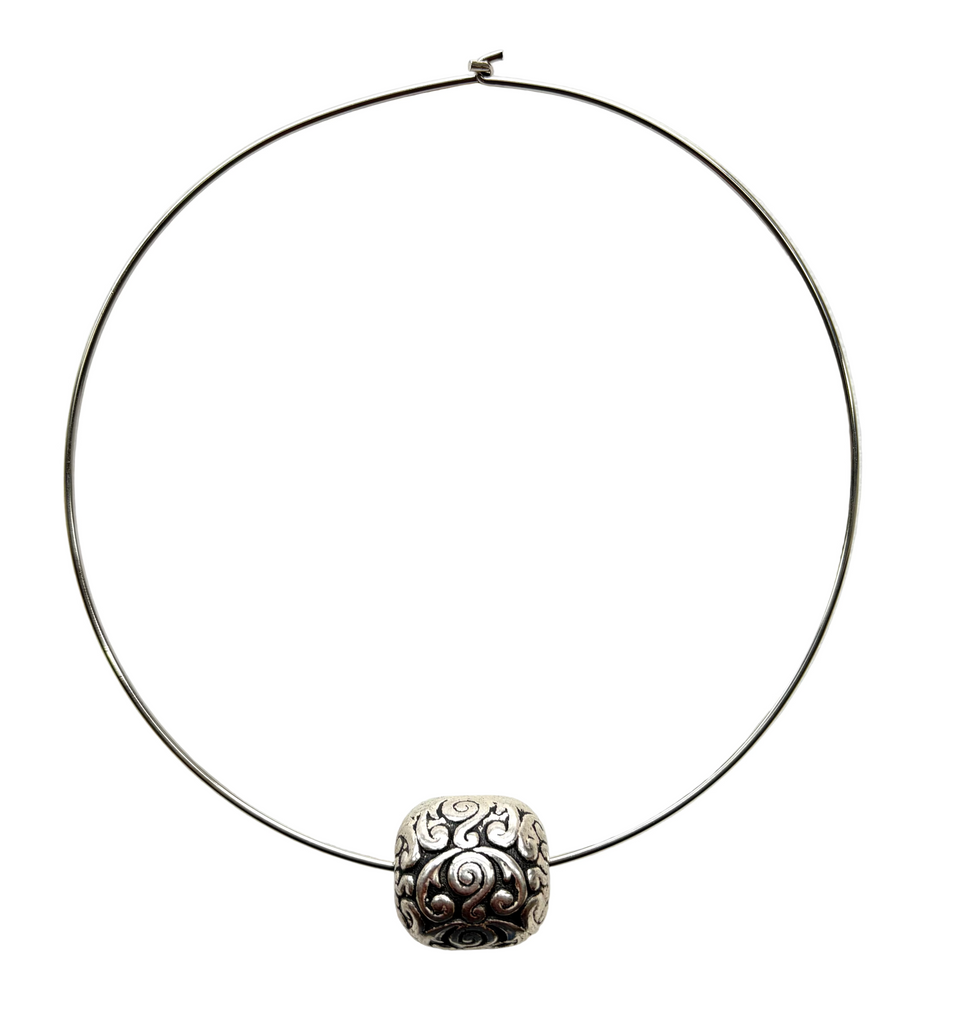 Ornate Silver Bead Necklace