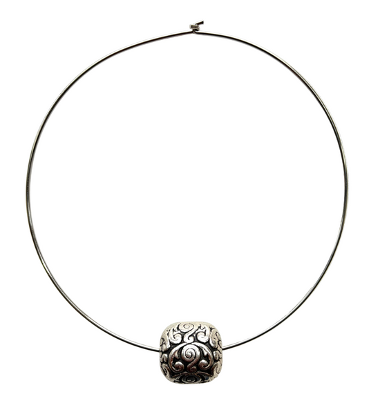 Ornate Silver Bead Necklace