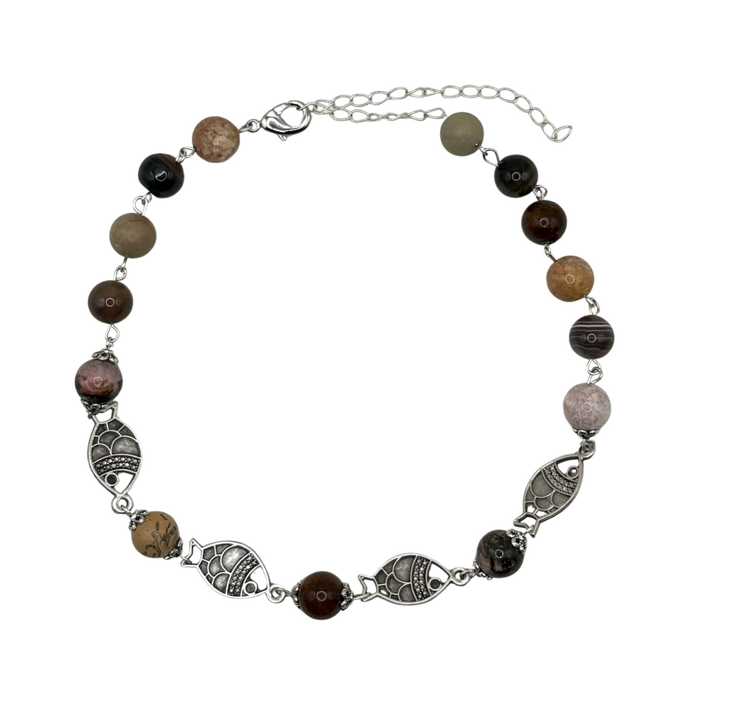 Beaded Fish Chain Choker