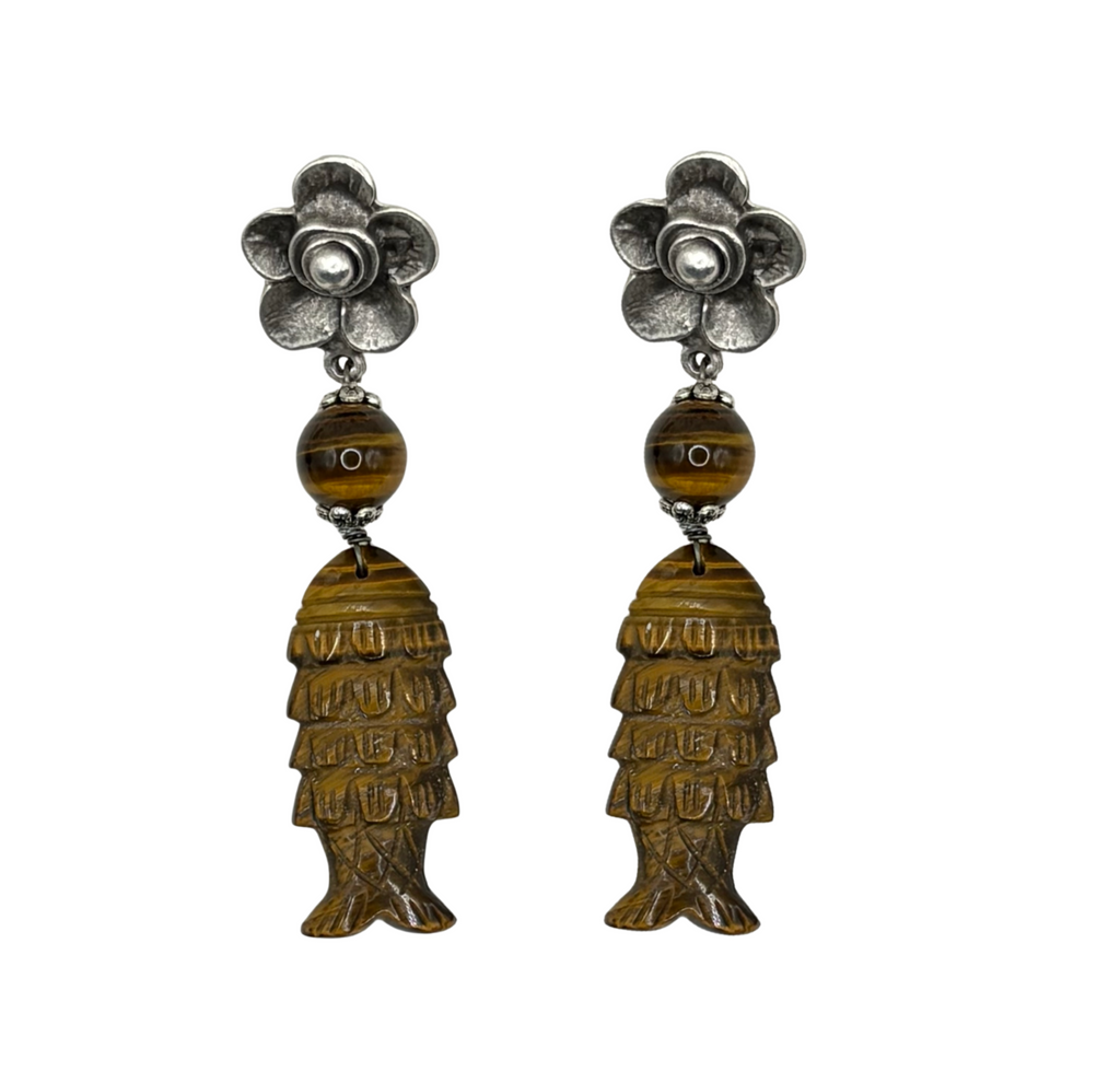 Fleur Stone Fish Earring
