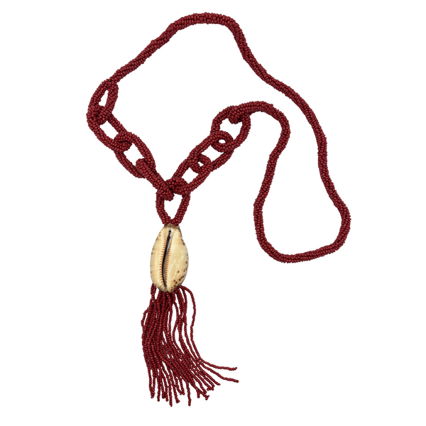 Cowrie Shell Tassel Necklace