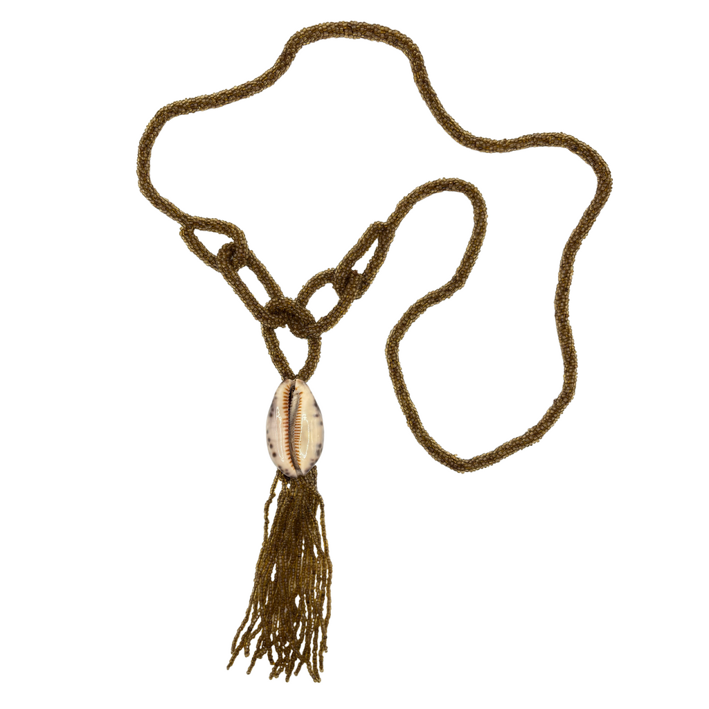 Cowrie Shell Tassel Necklace