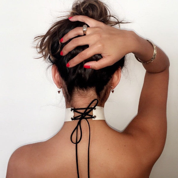 Tie up bow choker deals